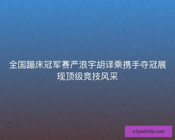 全国蹦床冠军赛严浪宇胡译乘携手夺冠展现顶级竞技风采